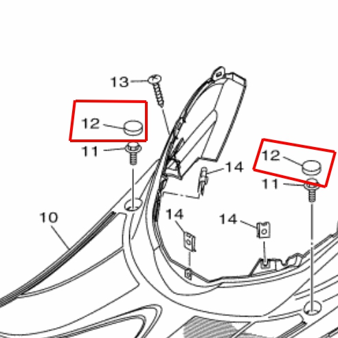 52B-F7475-00 จุกปิดสีดำที่แผ่นพักเท้า FILANO, FIORE, FINO125, GRAND FILANO HYBRID, TRICITY อะไหล่แท้ YAMAHA