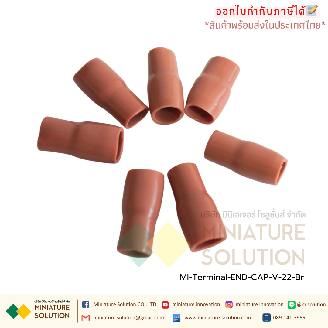 (100 ชิ้น/ถุง) ปลอกหุ้มหางปลา เบอร์ V001-V100 ใช้กับหางปลาเบอร์ 1.5 - 100 Sqmm WIRE END CAPS