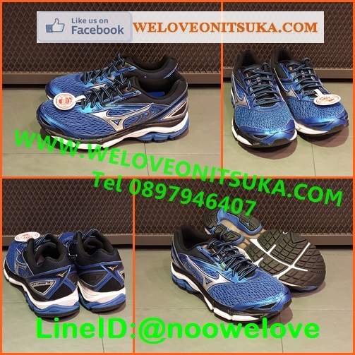 รองเท้าวิ่ง Mizuno Wave Inspire13 สีน้ำเงินคาดเงิน สำหรับเท้าแบน หน้าเท้ากว้าง2E ยอดนิยม สีสวย นุ่มใส่สบายเท้า เบา น่าใช้ J1GC174503