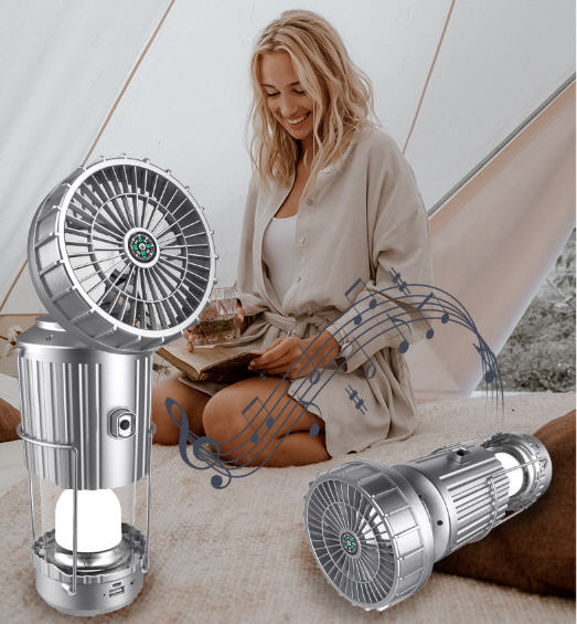 พัดลมโคมไฟแคมป์ปิ้ง,พัดลมพกพา,โคมไฟพัดลมพลังงานแสงอาทิตย์