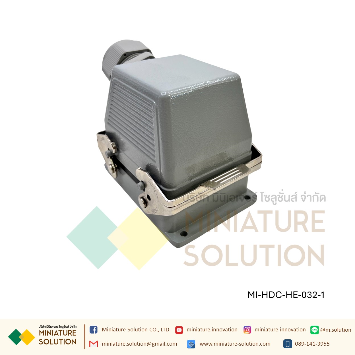 ปลั๊กเชื่อมต่อใช้สำหรับงานหนัก Heavy Duty Connectors Power แบบขันสกรู 16A 500V HDC-HE-4/6/10/16/20/24/32/48 Core กันน้ำ