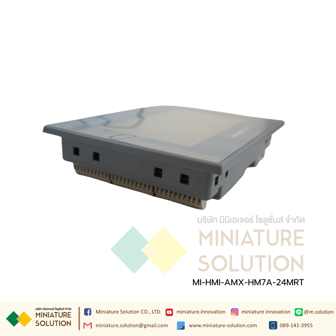 HMI AMSAMOTION 2in1 industrial control all-in-one 7 inch PLC FX3U ภายในจอ DI16 DO4 DT4 AI4 AO2 PT100 2 (AMX-HM7A-24MRT)