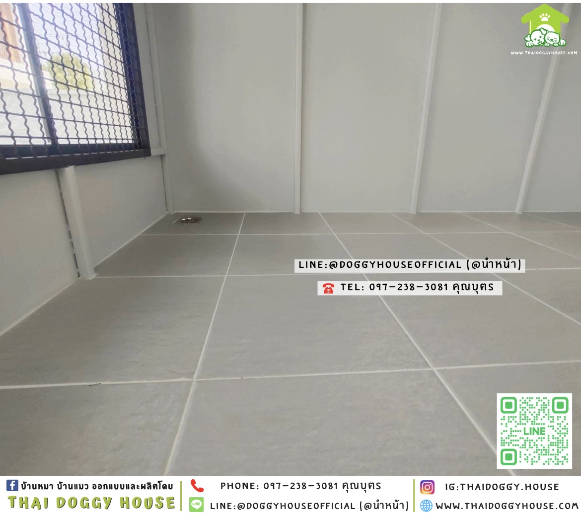 🏡บ้านหมา ติดพัดลม มุ้งลวด แบบบ้าน 𝐁𝐨𝐱 𝐬𝐭𝐲𝐥𝐞 ✨