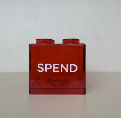 กระปุกออมสิน,กระปุกออมสินสกรีนโลโก้,ขนาด8.9x8.9x9.2cm,ราคาถูก,500ml