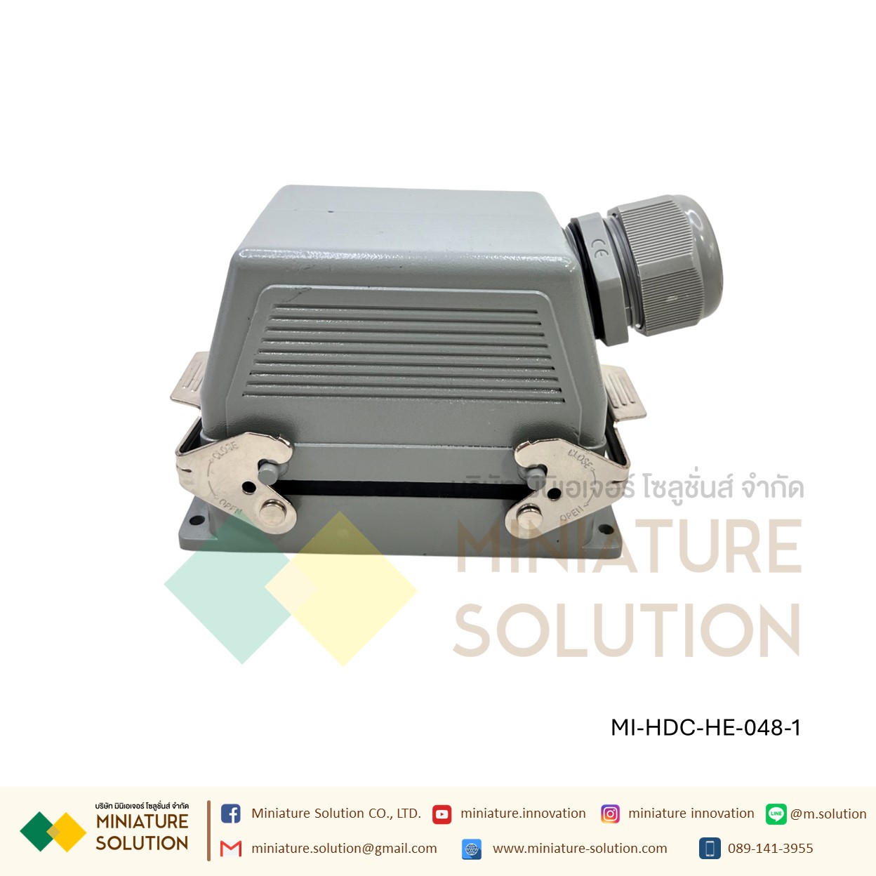 ปลั๊กเชื่อมต่อใช้สำหรับงานหนัก Heavy Duty Connectors Power แบบขันสกรู 16A 500V HDC-HE-4/6/10/16/20/24/32/48 Core กันน้ำ