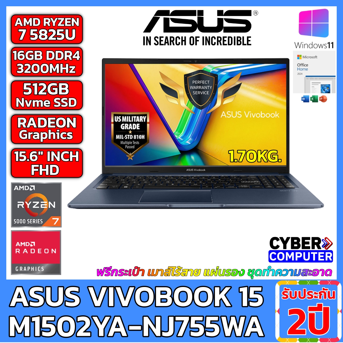 NOTEBOOK ASUS VIVOBOOK15 M1502YA-NJ755WA | AMD RYZEN 7 5825U