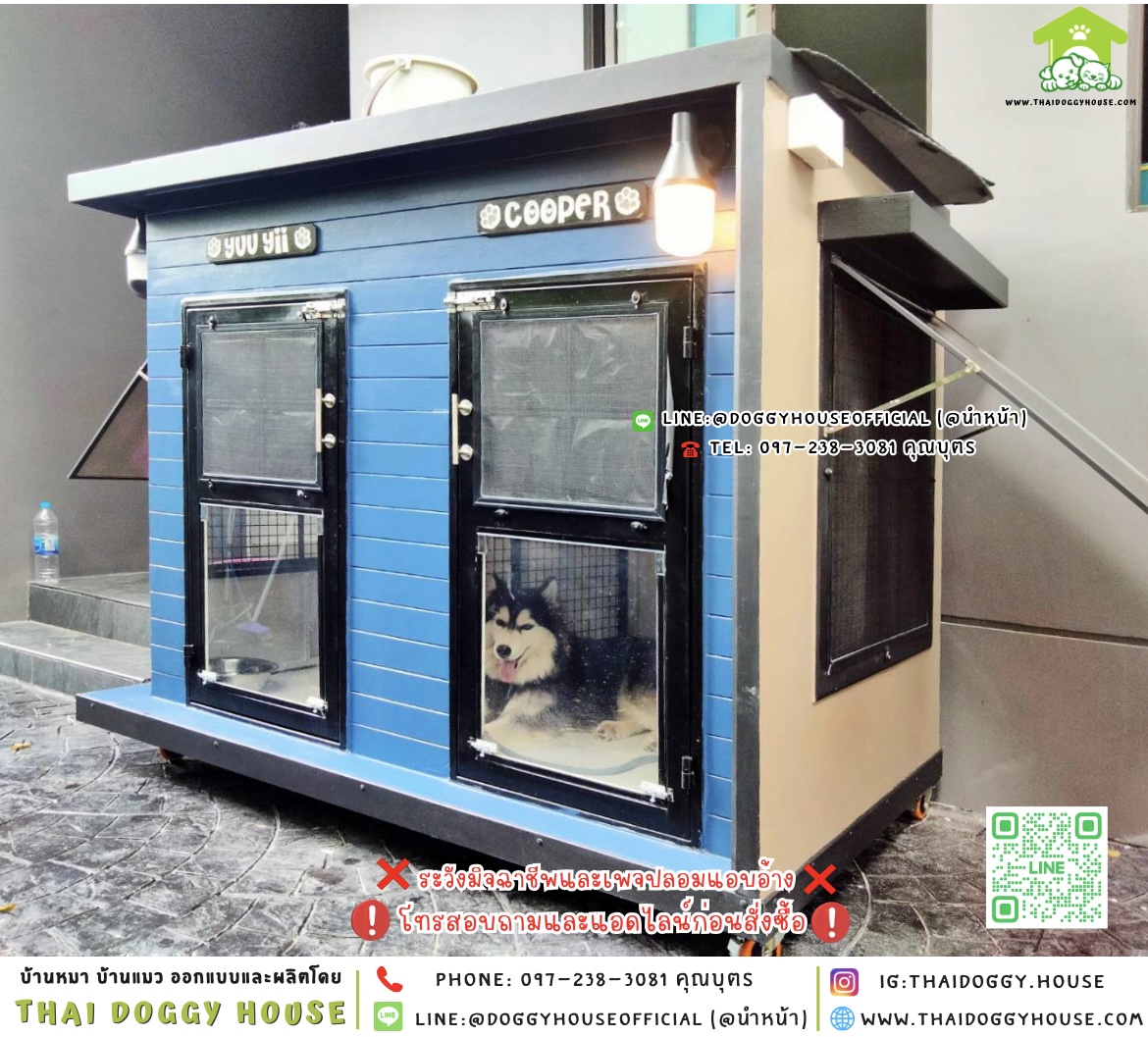 🏠บ้านหมา แบ่ง 𝟐 ห้อง แบบบ้าน 𝐁𝐎𝐗 𝐒𝐓𝐘𝐋𝐄 🐶🐱