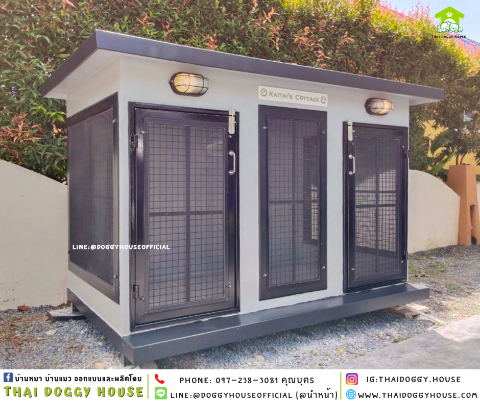 บ้านหมา ติดพัดลม แบ่ง 𝟐 ห้อง แบบบ้าน 𝑩𝑶𝑿 𝑺𝑻𝒀𝑳𝑬