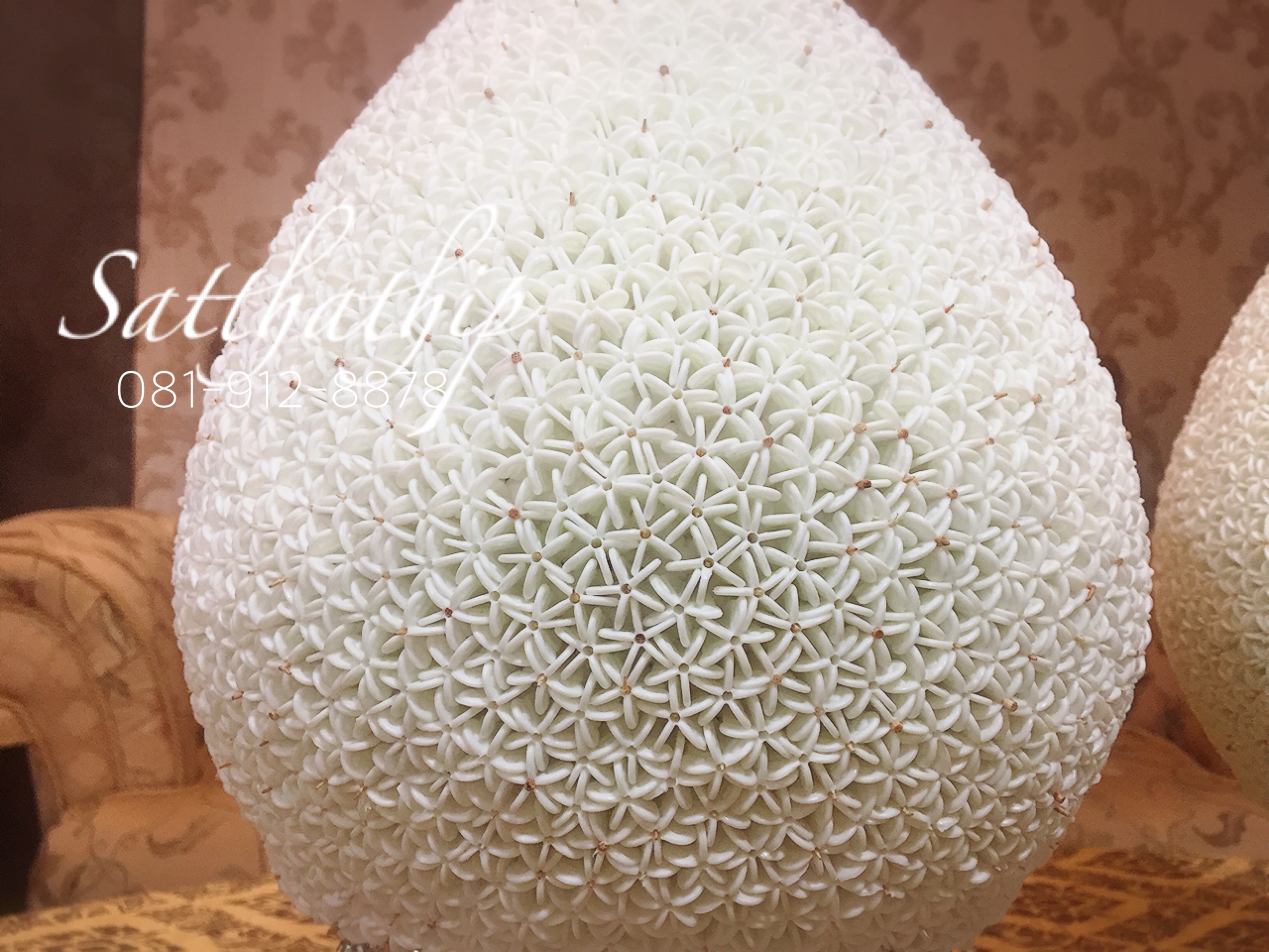 พานพุ่ม - พานพุ่มสักการะ - พานพุ่มดอกรัก - พานพุ่มดอกรักประดิษฐ์ (พลาสติก) - พานพุ่มสีขาว - Panpum