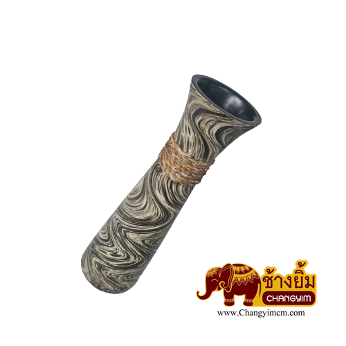 แจกันปากเปิด สูง 14 นิ้ว ( สีขาวสโมค )