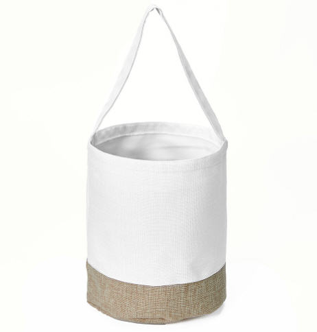 ตะกร้าผ้าฝ้าย,ตะกร้าผ้า,กระเป๋าทรงตะกร้า,สกรีนโลโก้