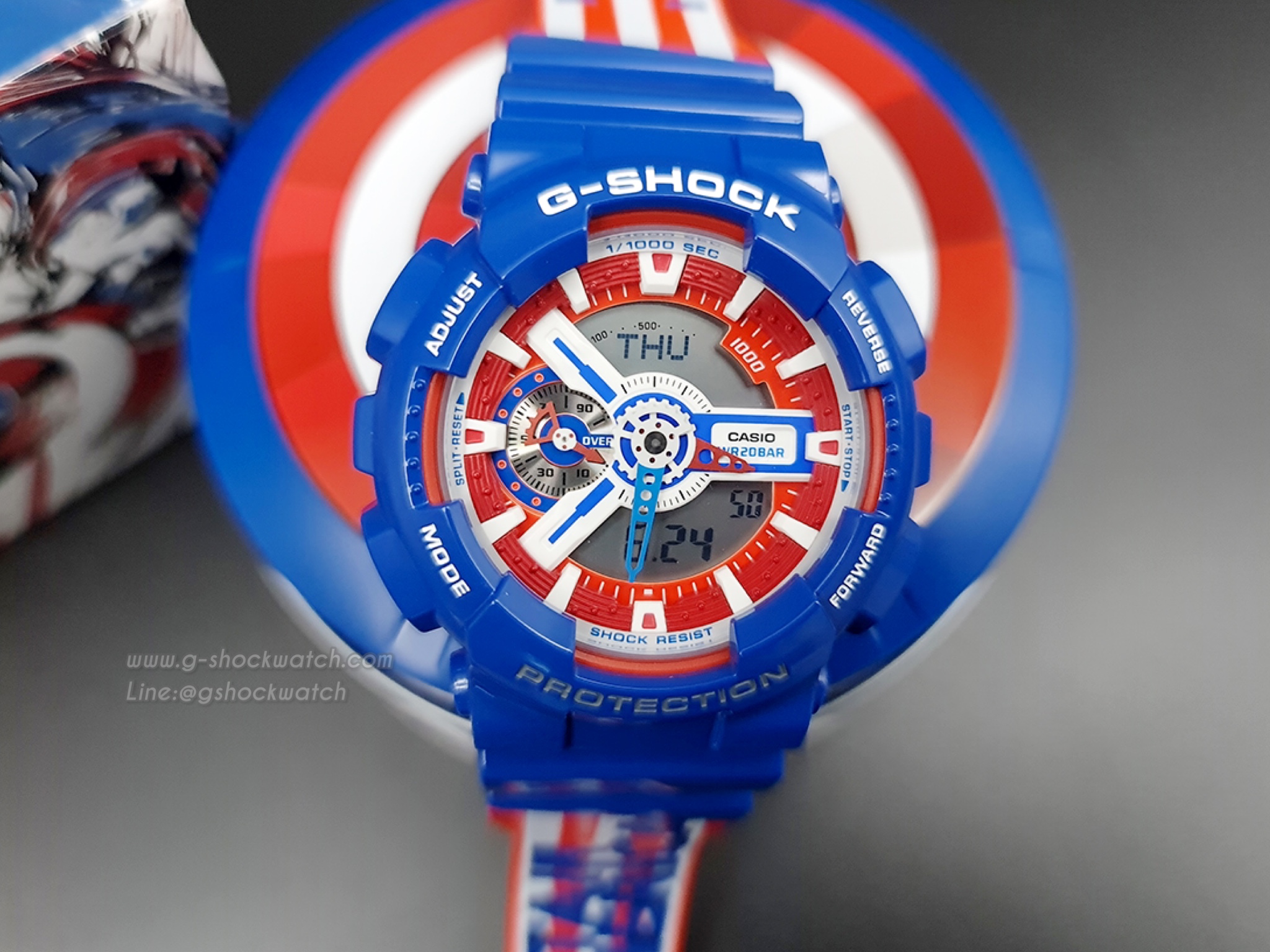 CASIO G-SHOCK นาฬิกาข้อมือ นาฬิกากันน้ำ นาฬิกาของแท้ ประกันศูนย์ CMG 1 ปี รุ่น GA-110CAPTAIN-2PR