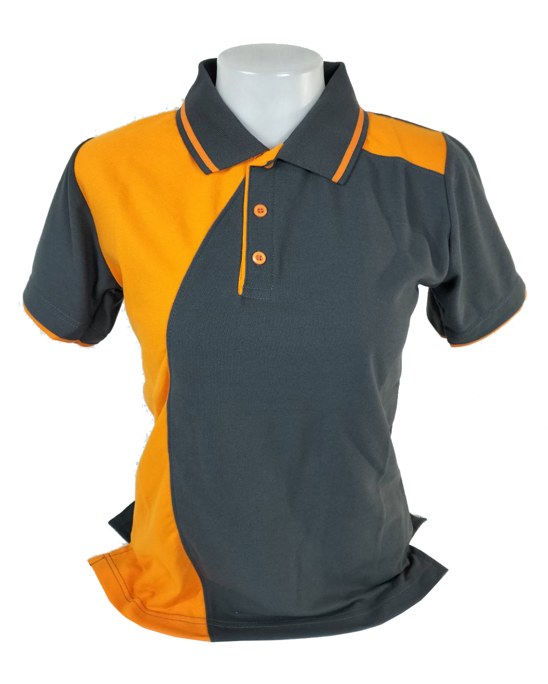 เสื้อโปโลสีเทาเข้ม ส้ม
