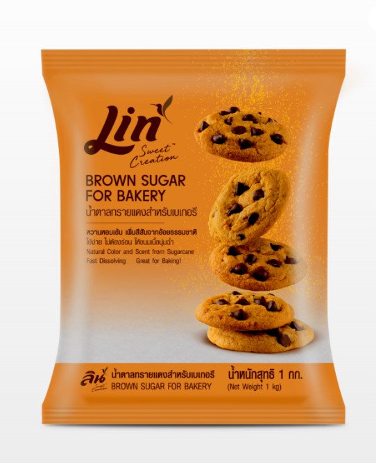 น้ำตาลทรายแดงสำหรับเบเกอรี่ ลิน Lin Brown Sugar for Bakery 1 Kg. (05-8169)