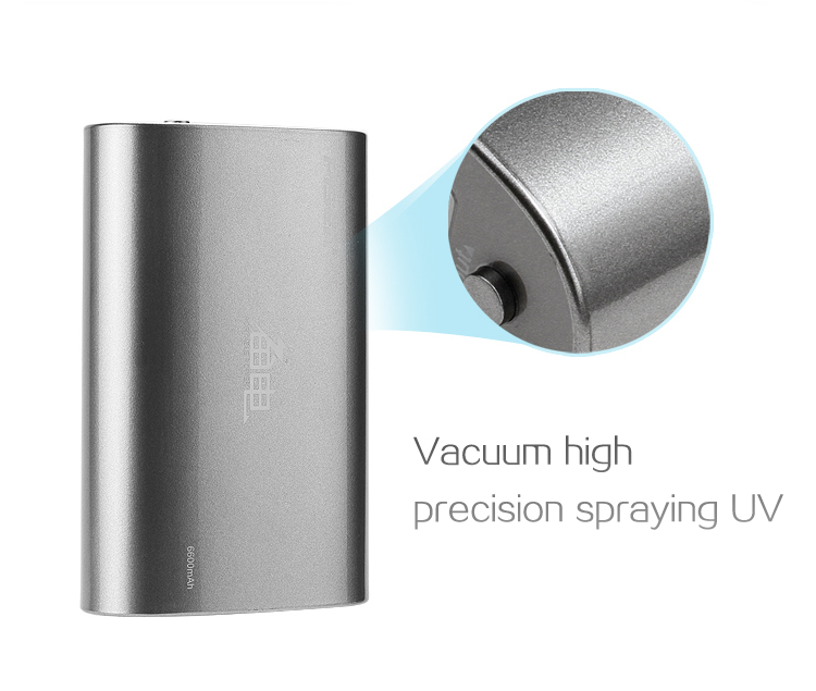 PISEN แบตสำรองแท้ 6,600 mAh พาวเวอร์แบงค์ USB 5V-2A Portable Power รุ่น TS-UC025 ปุ่มสวิตซืเปิด-ปิด ไฟฉาย LED แสดงสถานะพลังงาน เก็บประจุเต็มที่ได้ยาวนาน รูปทรงโค้งมน ขนาดกระทัดรัดจับถนัดกระชับมือ - สีซิลเวอร์