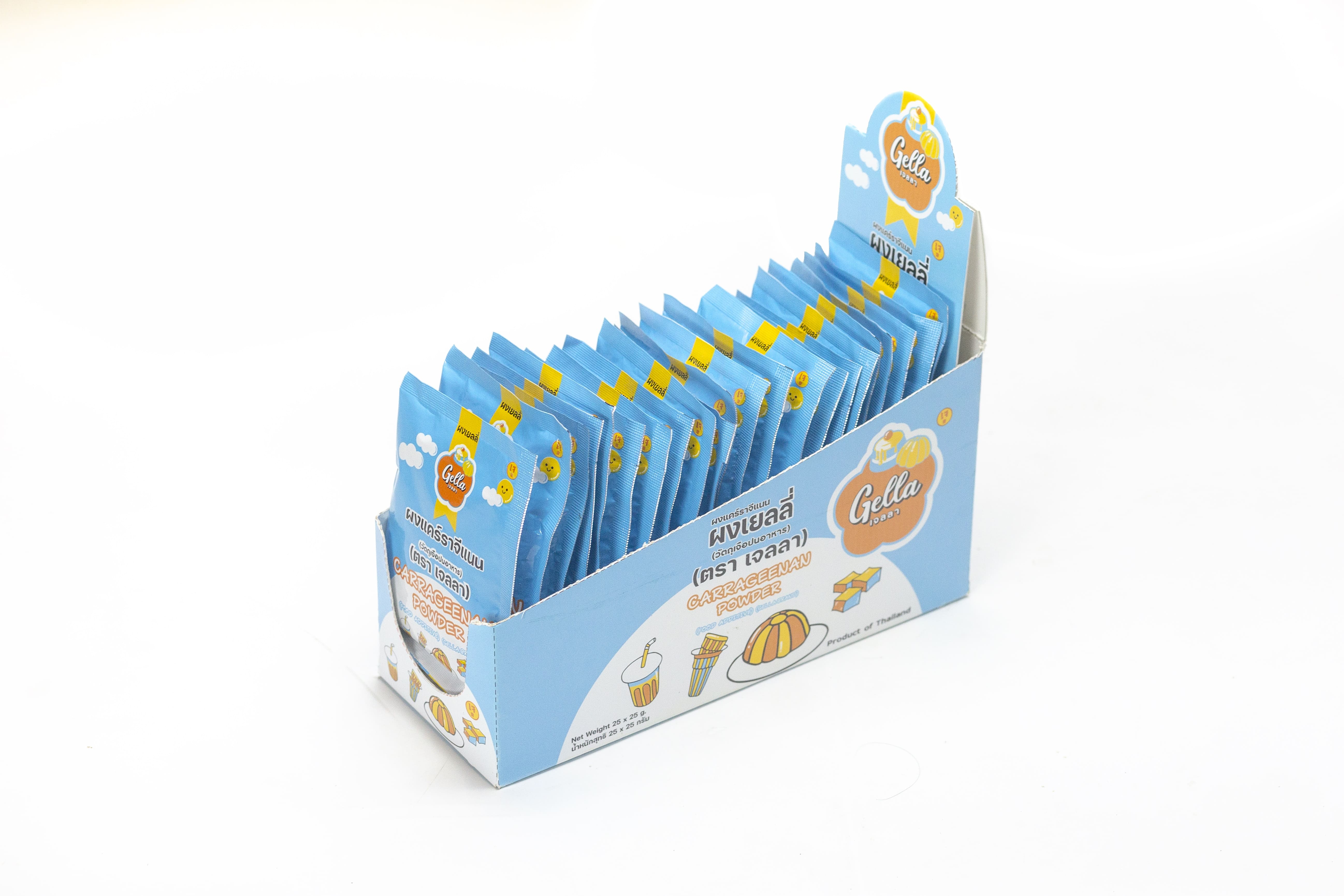 (กล่อง 25 ซอง) ผงแคร์ราจีแนน (คาราจีแนน) ตรา เจลลา 25 g. Gella Carragenan Powder 25 g. x25 (05-8046-10)