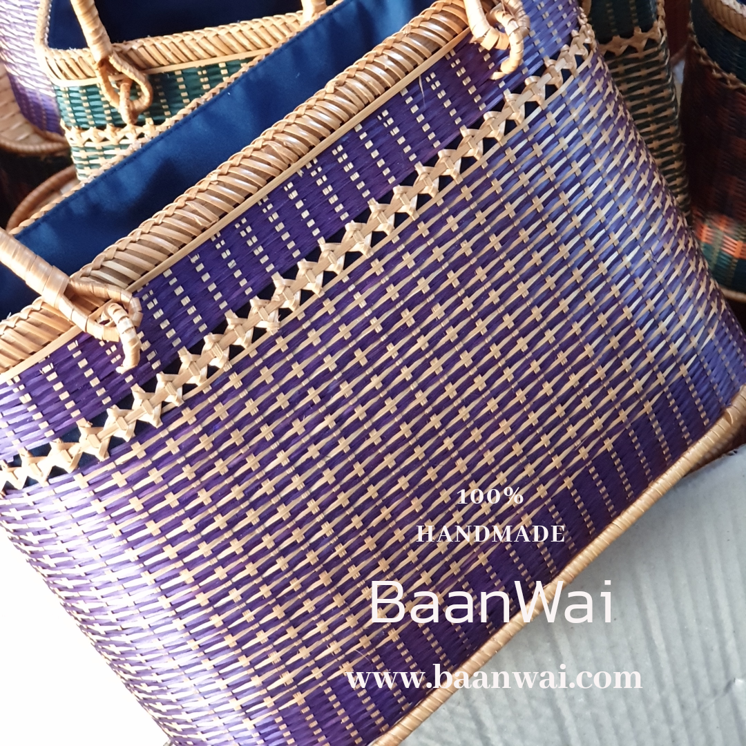 กระเป๋าถือไม้ไผ่ กระเป๋าสาน งานเกรด A