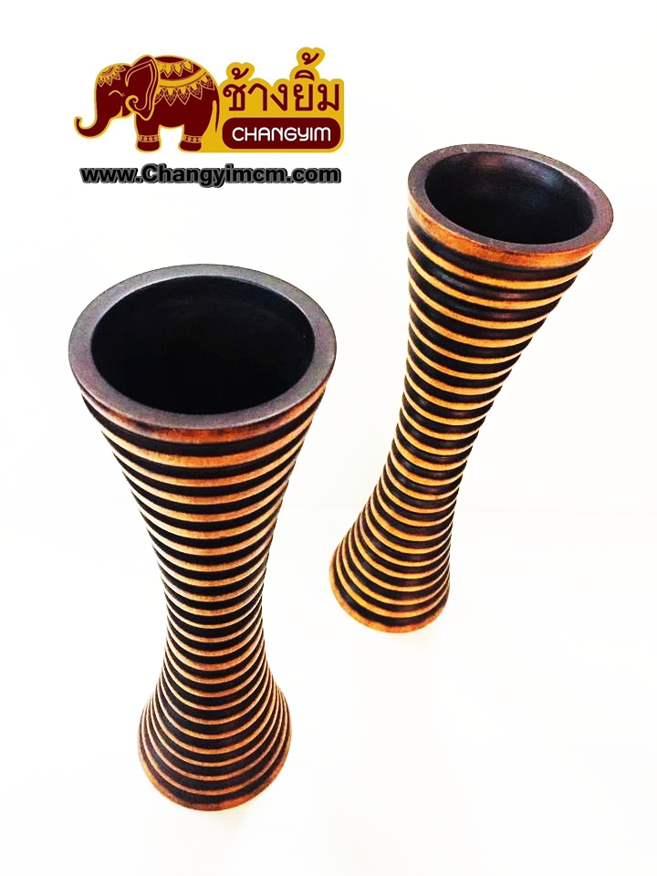 แจกันขูดข้างใหญ่ สูง 14 นิ้ว ( ทรงเว้า )