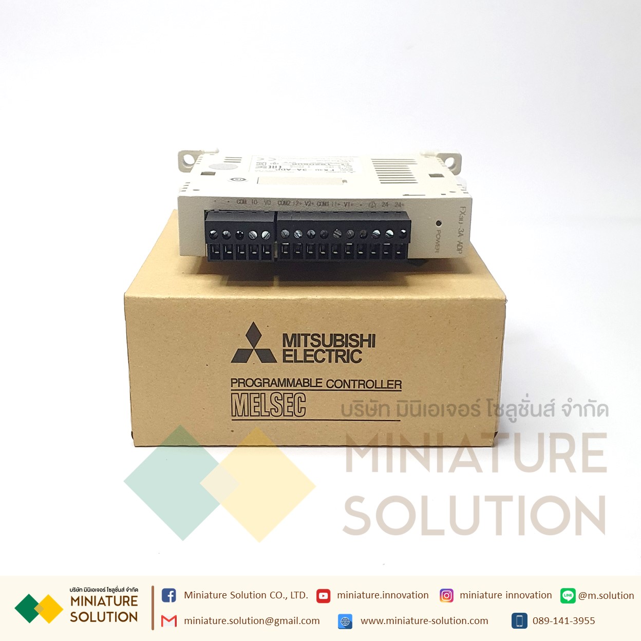 การ์ดขยาย Mitsubishi PLC Expansion Module for use with FX3U Series MITSUBISHI สำหรับ PLC MITSUBISHI : ตัวแปลงการ์ด Analog Input (FX3U-3A-ADP)