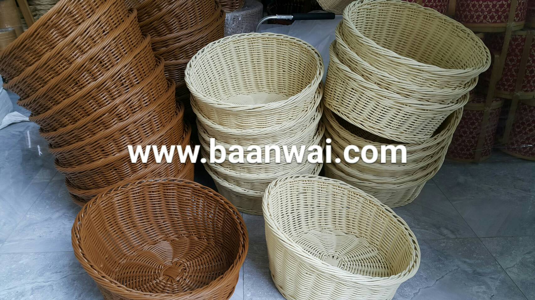 ถาดหวายเทียม ถาดหวายใส่ขนมปัง ตะกร้าหวายเทียม ขนาดกว้าง 36 * สูง 10/20 cm