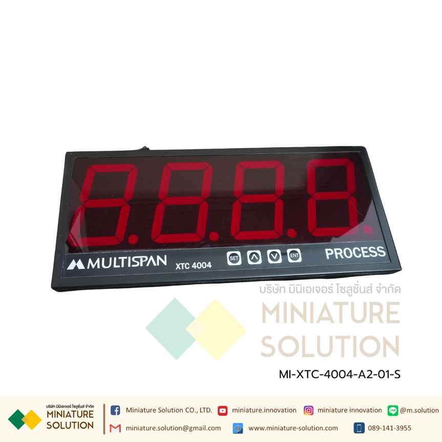 XTC-4004 Jumbo Display with RS-485 MODBUS 4" Display 165(H)x392(W)x55(D) mm J/K/Pt-100/4-20mA DC/0-10V DC/0-20mA Multispan