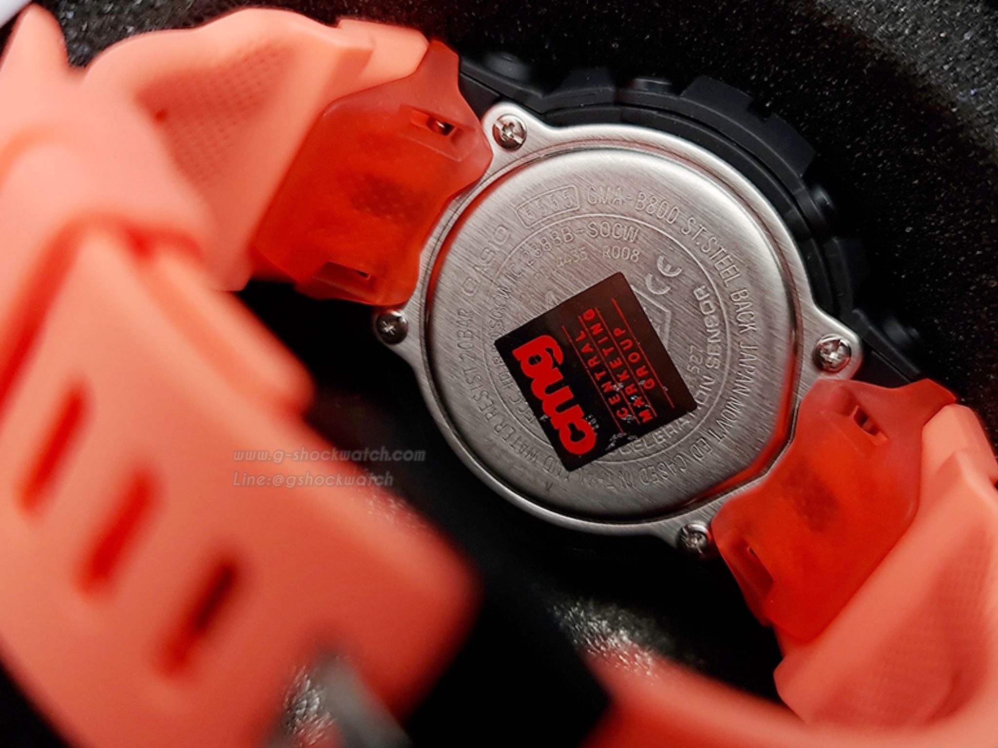 CASIO G-SHOCK นาฬิกาข้อมือ นาฬิกากันน้ำ นาฬิกาของแท้ ประกันศูนย์ CMG 1 ปี รุ่น GMA-B800SC-1A4 สีดำส้ม