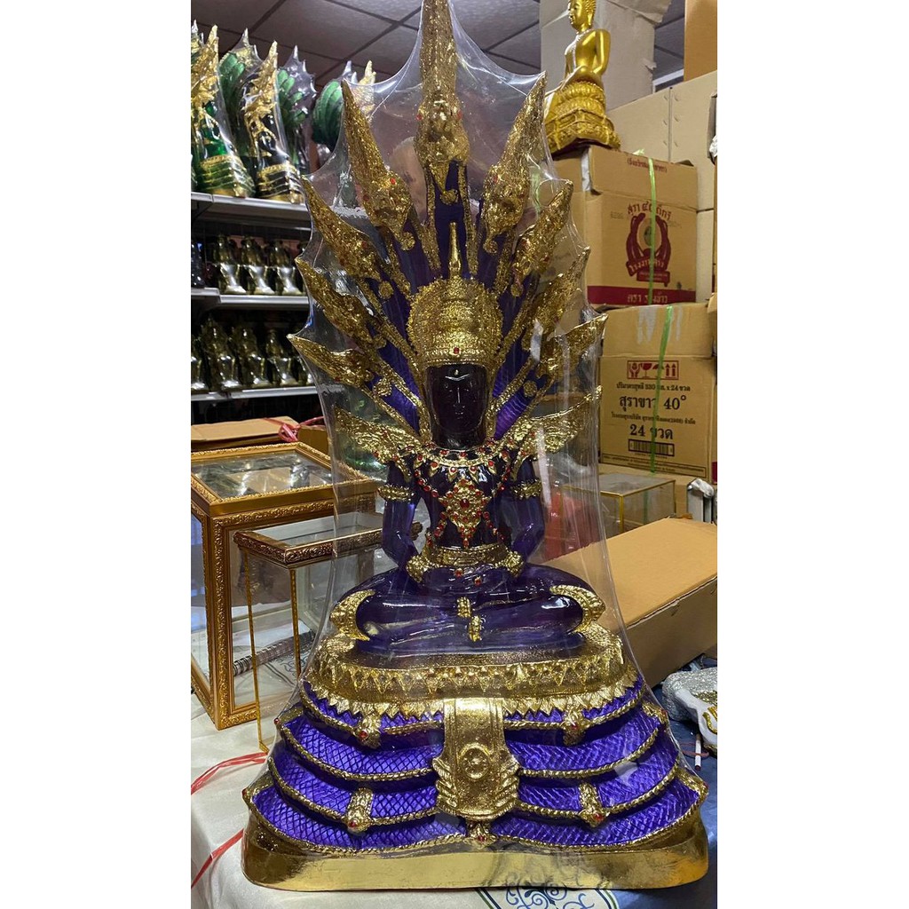 พระเเก้วนาคปรก ประจำวัน องค์ใหญ่ กว้าง14นิ้ว สูง 25นิ้ว สีประจำวันเกิด