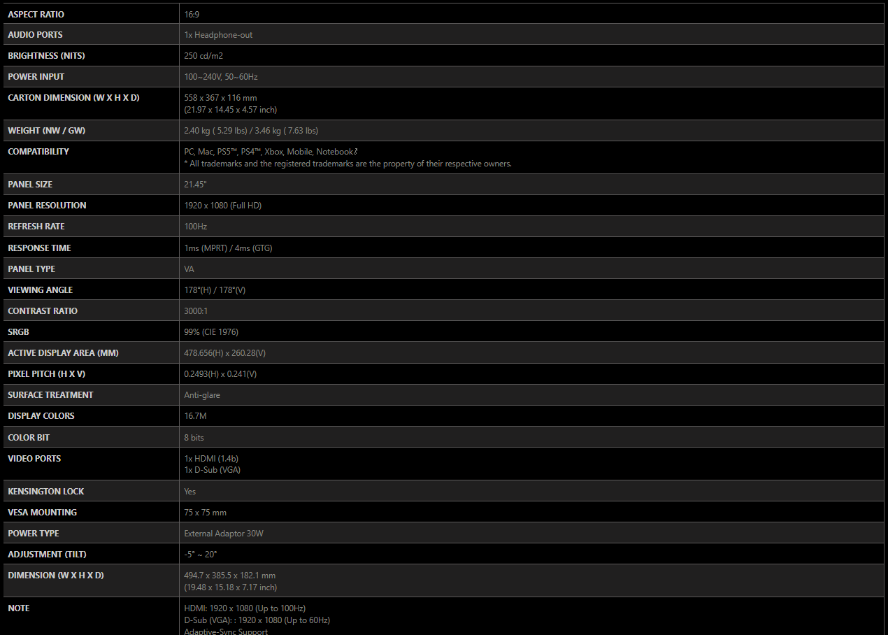 Monitor MSI PRO-MP223-E2