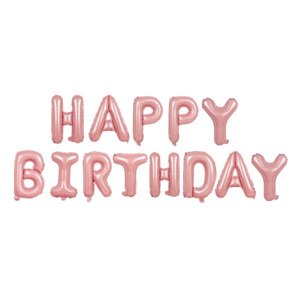 ฟอยล์ลูกโป่ง-HAPPY BIRTHDAY (แบบไม่เป่าลม)-BABYPINK
