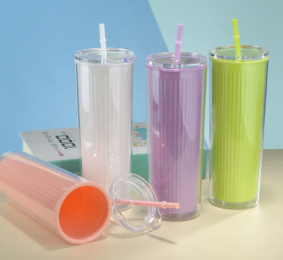 แก้วน้ำพลาสติก,แก้วน้ำพลาสติกพร้อมหลอด,24oz