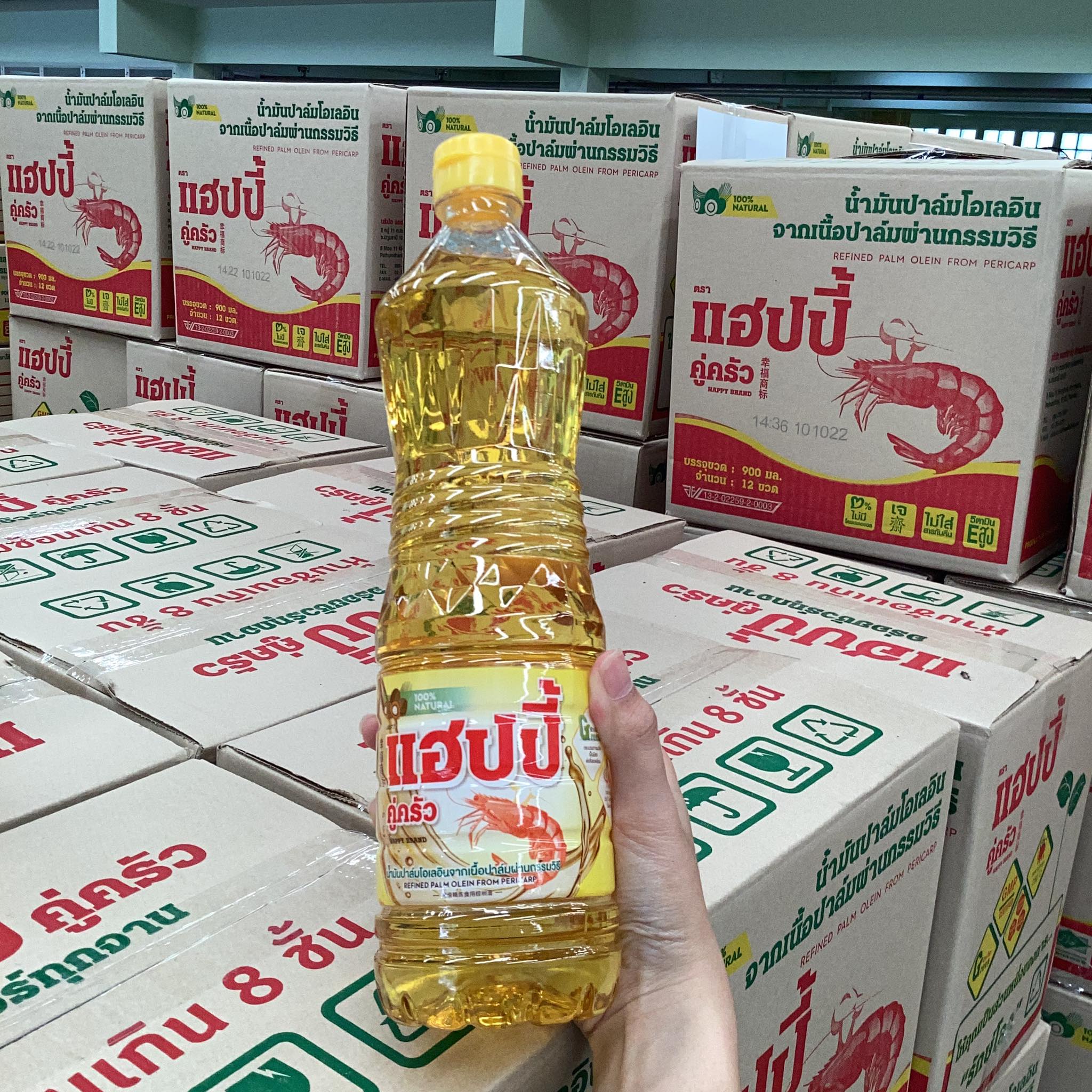 น้ำมันปาล์ม แฮปปี้ 900มล ลัง 12 ขวด