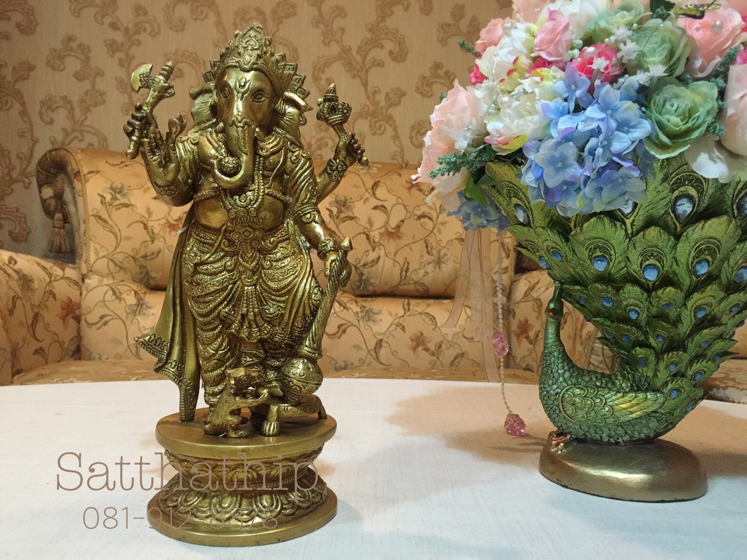 พระพิฆเนศปางประทานพร (ทองเหลือง) ผลิตและนำเข้าจากนเดีย - Ganesha: Lord of Success