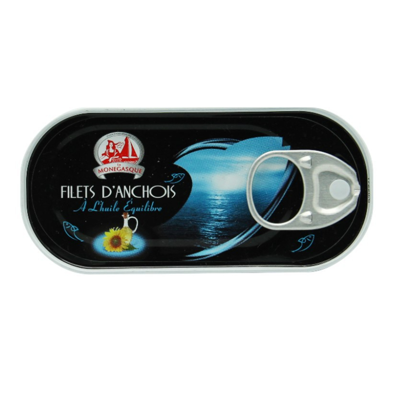 Anchovies in Oil 50 g. ปลาแอนโชวีในน้ำมัน la Monegasque (05-7163)