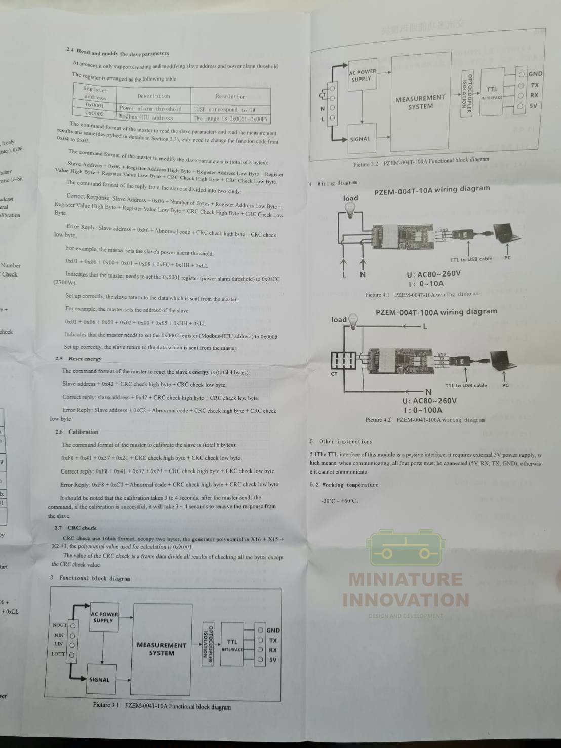 PZEM 004T เซนเซอร์วัดพลังงานไฟฟ้ามีเคสพร้อม CT 100 A | Digital Power meter