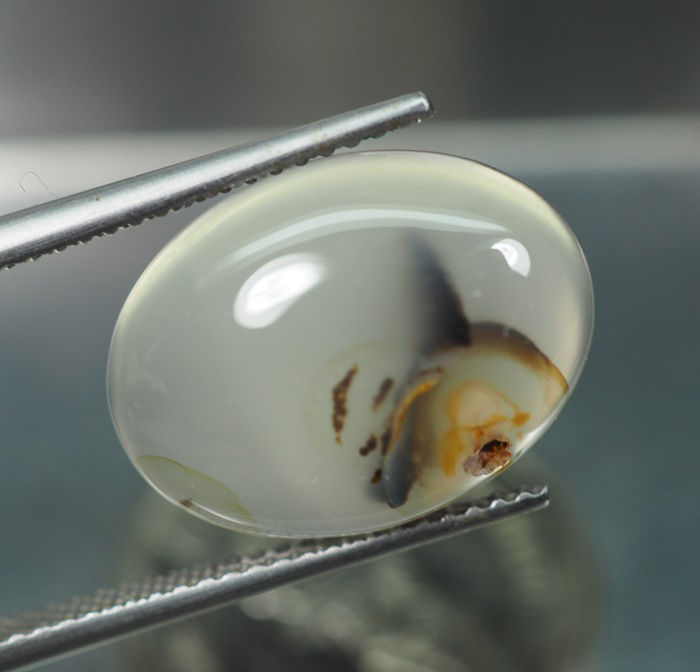 หินสีสวยลายธรรมชาติ (Moontan Agate) 6.70 กะรัต