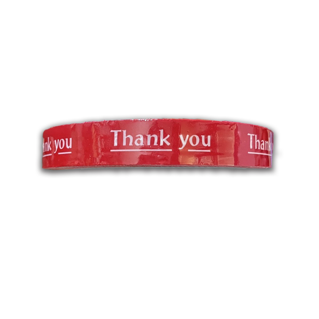 เทป 15 mm. "Thank You" สีแดง (09-7661)