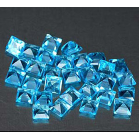โทแพซพลอยสีฟ้า 2.33 กะรัต 30 ชิ้นทรงสี่เหลี่ยม