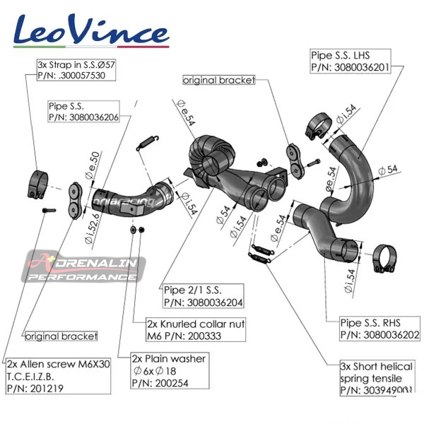 คอท่อ Leovince link pipe สำหรับ multistrada V4 V4S pike peak ใช้กับท่อเดิมและท่อแต่ง (For Exhibition only)