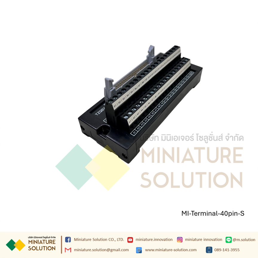 Mitsubishi Q/L/R 40-pin I/O signal PLC terminal block module สาย CONNECTOR ของ PLC การ์ด 32 I/O ได้หลายยี่ห้อ MITSUBISHI, OMRON, PANSONIC, DELTA, KEYENCE 40 PIN (Single terminal block) (screw type) TS-001 TZQBX