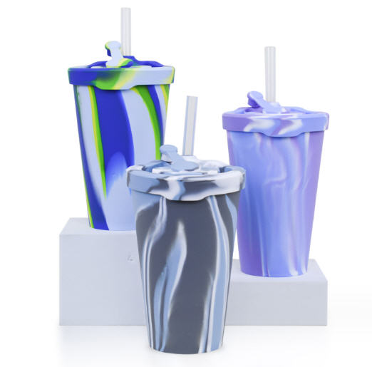แก้วซิลิโคน,แก้วซิลิโคนพร้อมหลอด,480ml