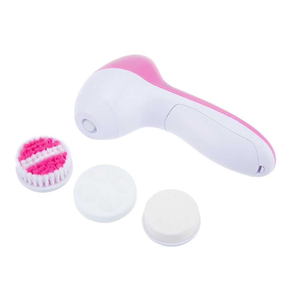 Kemei เครื่องถอนขน 6 in 1 โกนขน นวดหน้า ขัดหน้า ชุดใหญ่ KM-3066 เปลี่ยนได้ 3 หัว มอเตอร์ Pd อัลลอยด์ ใช้งานต่อเนื่อง 40 นาที ถอดล้างหัวได้ แถมฟรี!! ฟองน้ำทำความสะอาด - สีชมพู