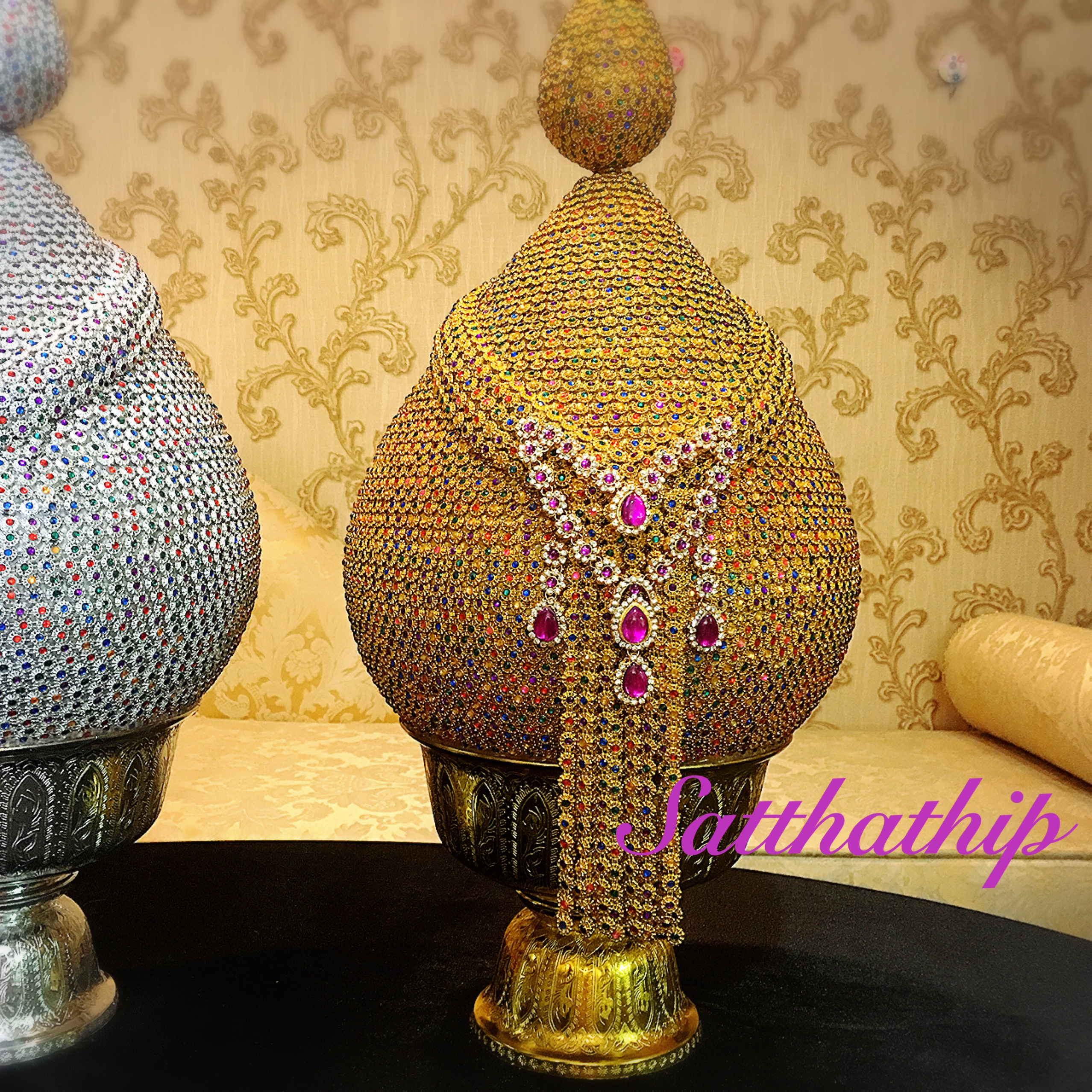 พานพุ่ม - พานพุ่มสักการะ - พานพุ่มเงินทอง - พานพุ่มนพเก้า [12 นิ้ว/ 6,800บาท/คู่]