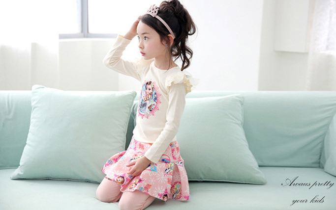 ชุดเจ้าหญิงโฟรเซ่น เสื้อ+กางเกง ไซส์ 100-110-120-130-140