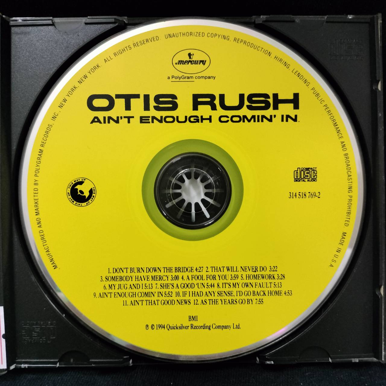 Otis Rush – Ain't Enough Comin' In / USA / ปกในมีจุดเหลือง / ปกเจาะ / แผ่นดี
