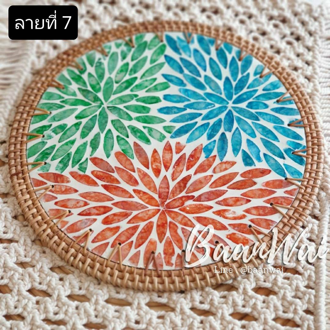 แผ่นรองจานเปลือกหอยมุก