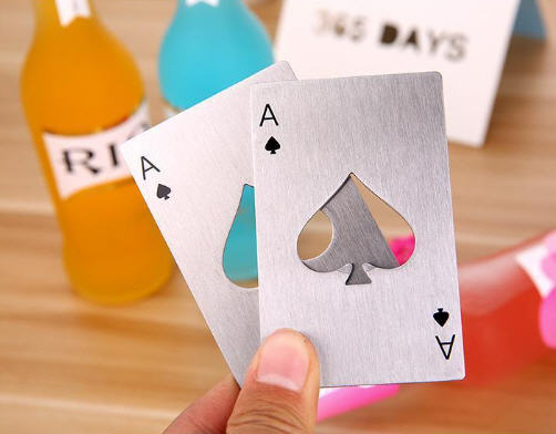 ที่เปิดขวดสเตนเลส,ที่เปิดขวด,เปิดฝา,รูปไพ่เอโพดำ