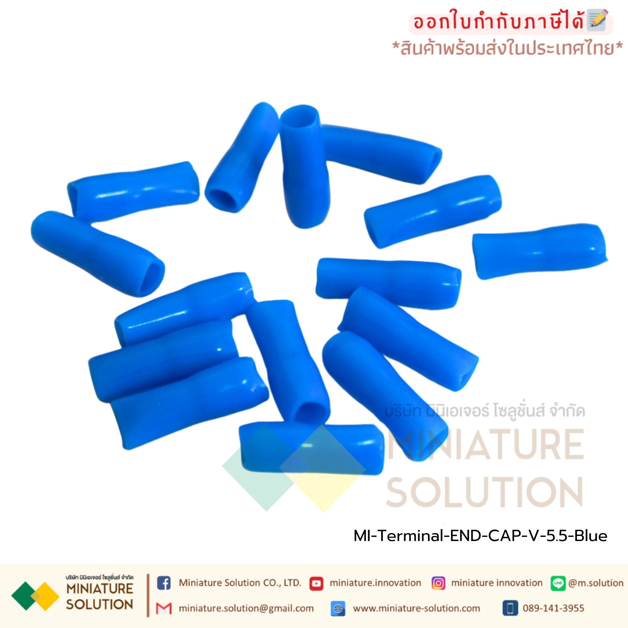 (100 ชิ้น/ถุง) ปลอกหุ้มหางปลา เบอร์ V001-V100 ใช้กับหางปลาเบอร์ 1.5 - 100 Sqmm WIRE END CAPS