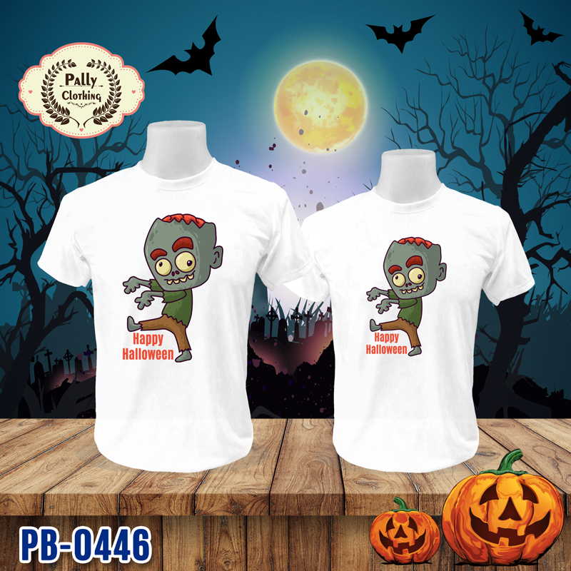 เสื้อยืดวันฮาโลวีน PB-0446 ลาย Happy Halloween