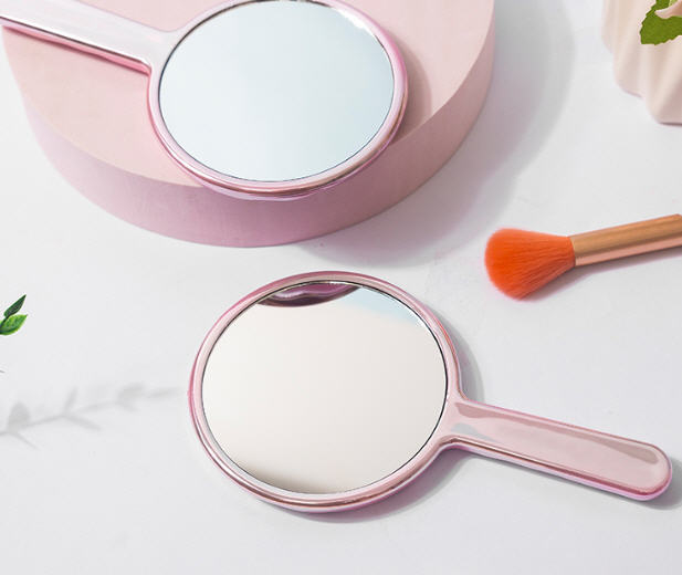 กระจกกลมมีด้ามจับ,กระจกพกพา,ขนาด9*16cm