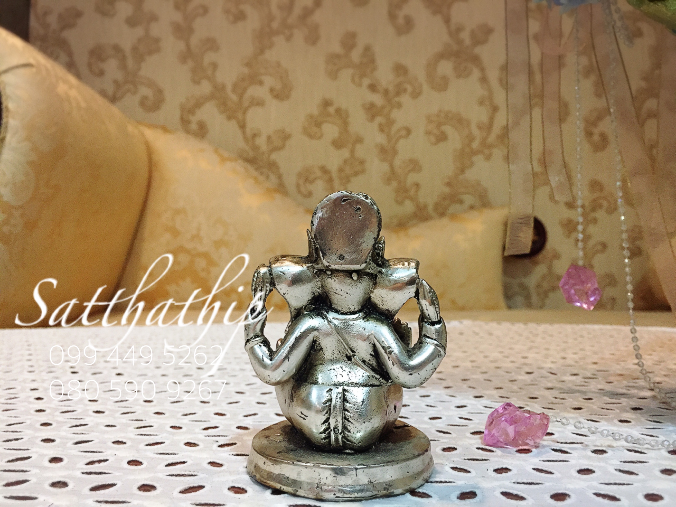 พระพิฆเณศปางสัมปทายะคเณศ (ทองเหลืองชุบเงิน) - Ganesha: Lord of Success